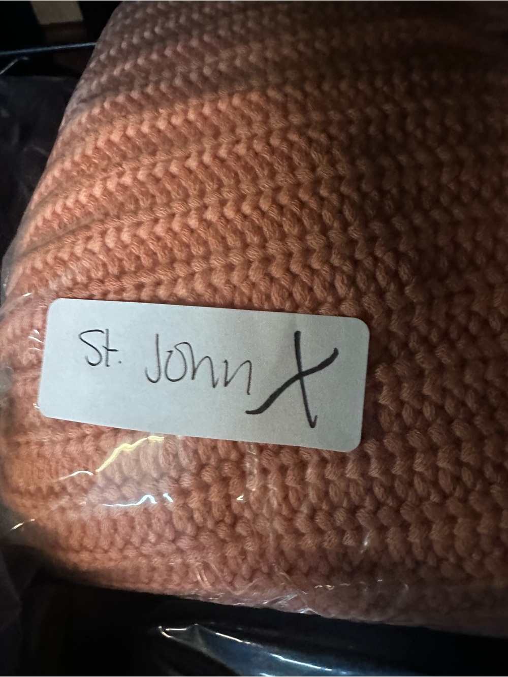 ST. JOHN S cable knit peach-white waterfall open drop sleeve quiet luxury vest - Picture 13 of 13